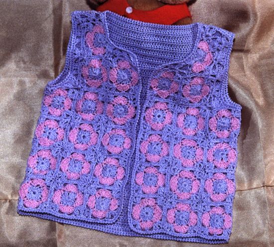 Chaleco para nena en tejido crochet